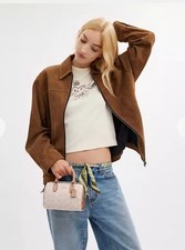 NWT Coach Mini Rowan Bag Blocked Signature Canvas Handbag CW330 Slvr Sand Taupe