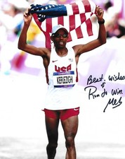 Meb Keflezighi signed/auto 8x10 photo Boston Marathon Winner Legend COA Rare!