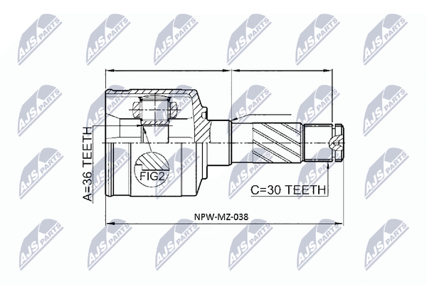 Gelenksatz Antriebswelle Nty NPW-MZ-038 FüR Mazda Ranger Ford Et Tdci 4X4 Bt 50-image