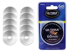 Ultima 60mm Rotary Cutter Blades – 10 Per Pack – Fits Most 