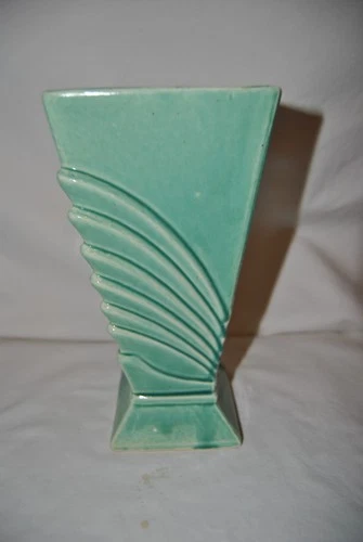 Mccoy Aqua Atr Deco Vase