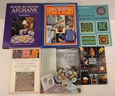 Vintage Crochet Pattern Books Lot of 6 Knit Afghans Granny Squares McCall's