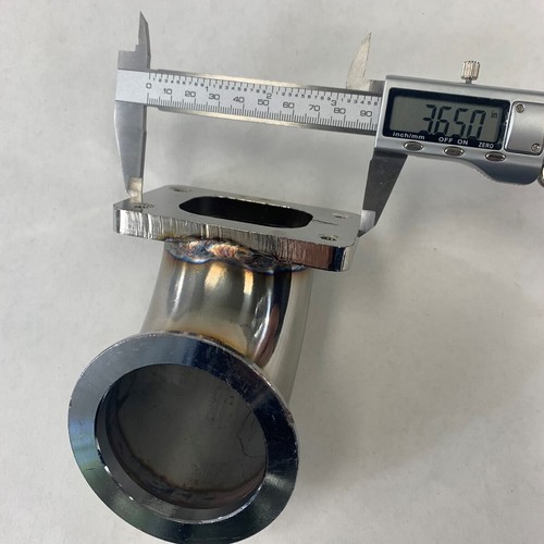 Mild Steel 90 Degree Turbo Charger Flange Adapter T2 4-Bolt to 2.5" V-Band - Picture 3 of 12