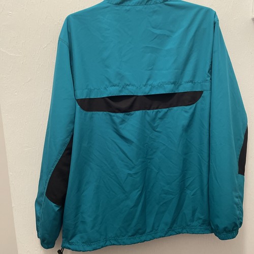 90's Cyan Pullover Russell Athletic Medium Windbreaker Jacket Quarter Zip - Picture 7 of 9