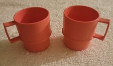 4 Vintage Tupperware Toy Mini Cups 1400-3 1400-6 stackable Pink