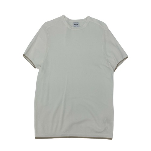 Zara Textured Knit T Shirt Mens L Large 
