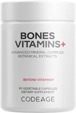 Codeage Bones Vitamins+ Vitamin D3 & K2 Vitamin C Calcium Magnesium Zinc
