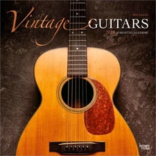 Vintage Guitars | 2026 12x24" Square Wall Calendar | Plastic-Free