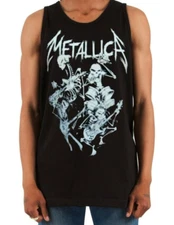 METALLICA SKELETONES Heavy Metal Band Black Tank Top