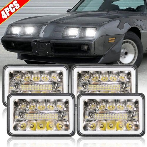 4PCS 4X6'' inch LED Headlights Hi/Lo Sealed Beam DRL For Pontiac Trans
