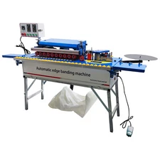 110V Edge Banding Machine Automatic Trimming Machine  Gluing Break Double-Sided