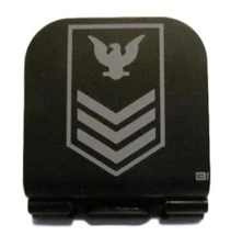 US NAVY Petty Officer 1st Class Rank Laser Etched Aluminum Hat Clip Brim-it