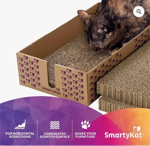 SmartyKat Super Scratcher & Stacker Box, Wide Corrugated Cat Scratcher for Cats - Picture 2 of 4