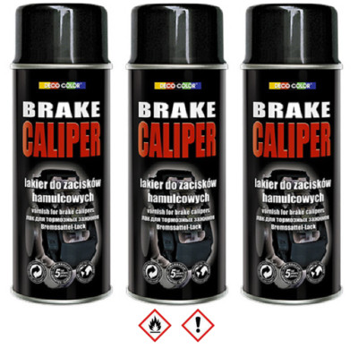 3er Sparpack SCHWARZ Bremssattellack 400ml Lack Bremslack Bremsen Tuning  