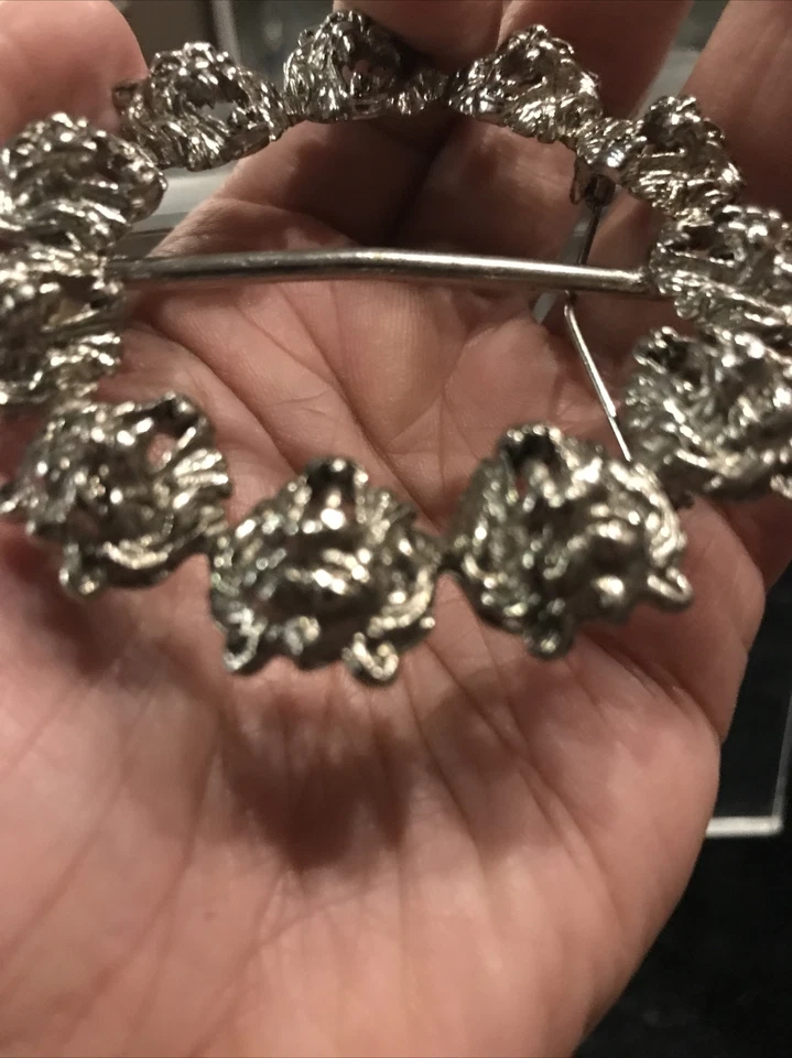 Cinturón de colección antiguo gótico tono plata animal selva hebilla faja tigre Foto 4 de 4