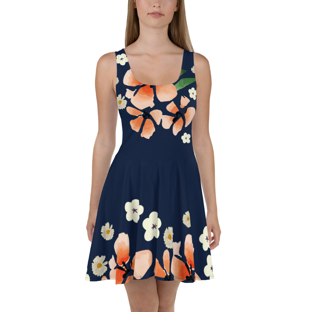 navy blue daisy dress Daisy Dress - Hand Embroidered