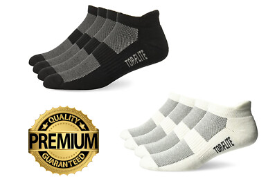 Top Flite Half Cushion Low Cut Socks - 2 Pair Pack, Moisture Wicking, Black, Unisex