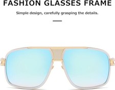 Sunglasses Men Women Unisex Goggle Alloy Big Frame Metal Punk Style Shield