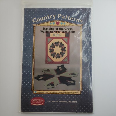 Ozark Crafts Country Hanging of the Green Wall Quilt Pattern and Tree Skirt Noel