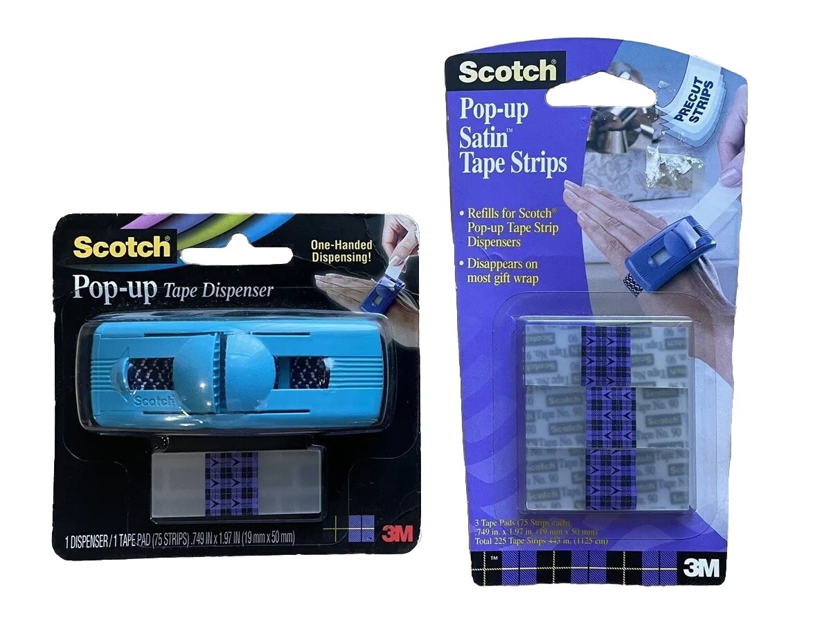 Scotch Pop Up Gift Wrap Wrist Tape Strip Dispenser & 4 Refill 300