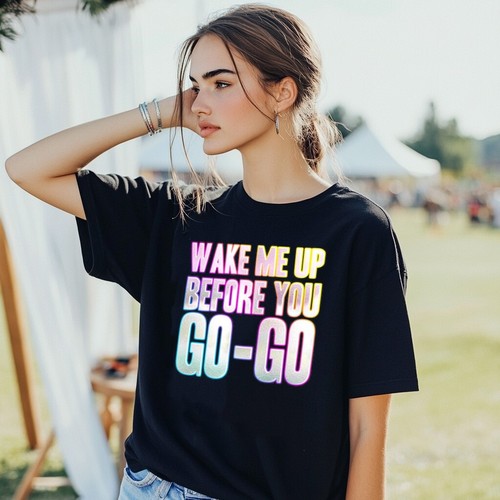 Camiseta Wake Me Up Before You GO-GO Estampado Funky Vestido Elegante Wham Fin de Semana Años 80 - Imagen 3 de 17