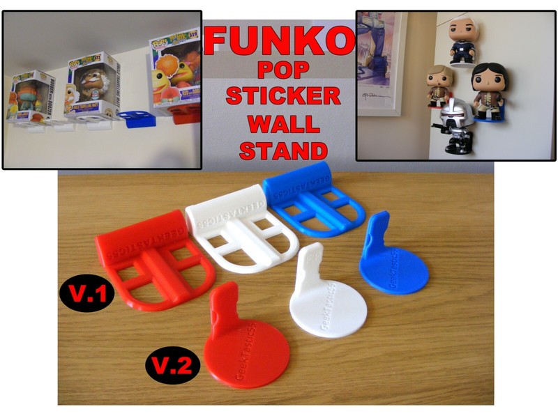 Funko POP Display wall Stand shelf - Custom Funko Pop Mount - Stick to the wall.