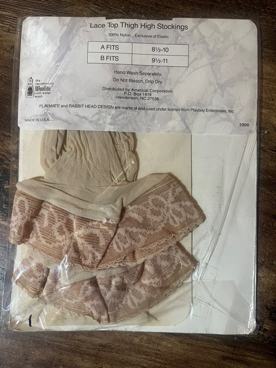 NEW Playboy Playmate Lace Top Thigh High Lingerie Stockings Nylon