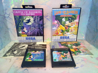 Sega Game Gear Castle und Land of Illusion Bundle Boxed Neu Clam Case