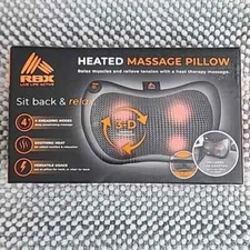 RBX Heated 3D Shiatsu Massage Pillow 4 Mode Deep Tissue Heat Therapy Cushion