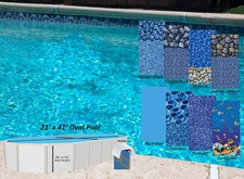 21 x 41 Oval 25 Gauge Overlap Above Ground Swimming Pool Liner - Choose Pattern