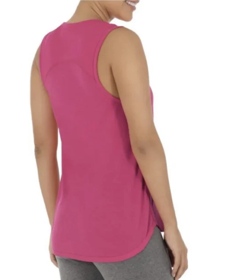 Top deportivo de entrenamiento para mujer Athletic Works rosa fucsia talla grande 2XL Foto 2 de 4