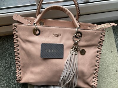 Guess Large Pink Blush Tassel Bag UK