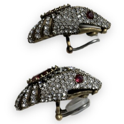 累積売上総額第1位【GUCCI★グッチ】CRYSTAL CLIP-ON EARRINGS Gucci Snake Head Clip On Crystal Earrings | eBay