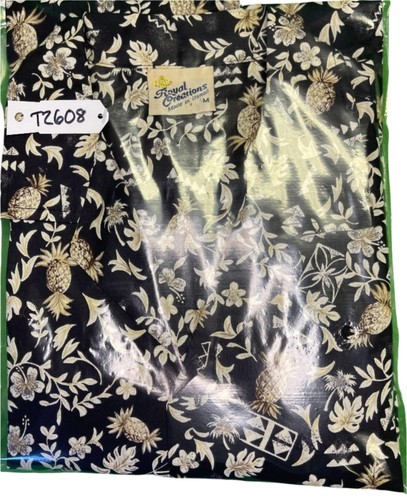 Camisa Aloha Hawaiana Negra Hecha en Hawaii Para Hombre Mediana - Imagen 4 de 4