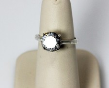 Big Fun Sterling Silver 9mm Solitaire Cubic Zirconia Ring Size 6.75 - 160