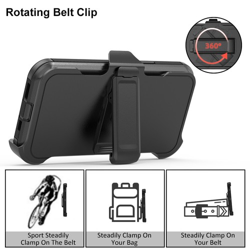 For iPhone 13 12 11 Pro Max XR XS MAX Phone Armor Case/Tempered Glass+Belt Clip - Picture 3 of 21