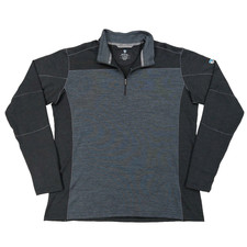 Kuhl Ryzer 1/4 Zip Sweater Base Layer Mens XL, Grey Mockneck, Breathable Wicking