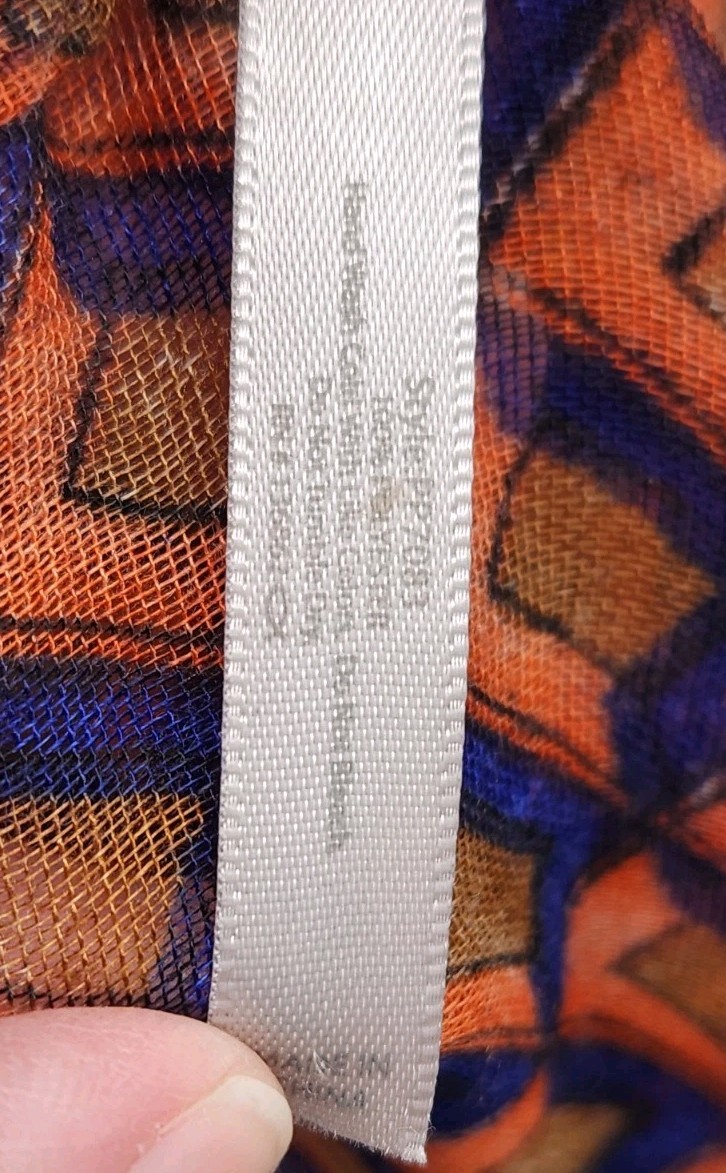 Papillon Infinity Loop Scarf Geometric Orange Blu… - image 5