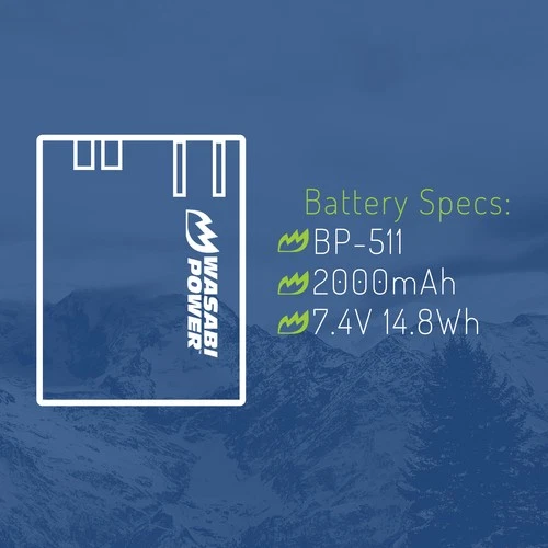 Wasabi Power Battery for Canon BP-511, BP-511A, BP-512, BP-514