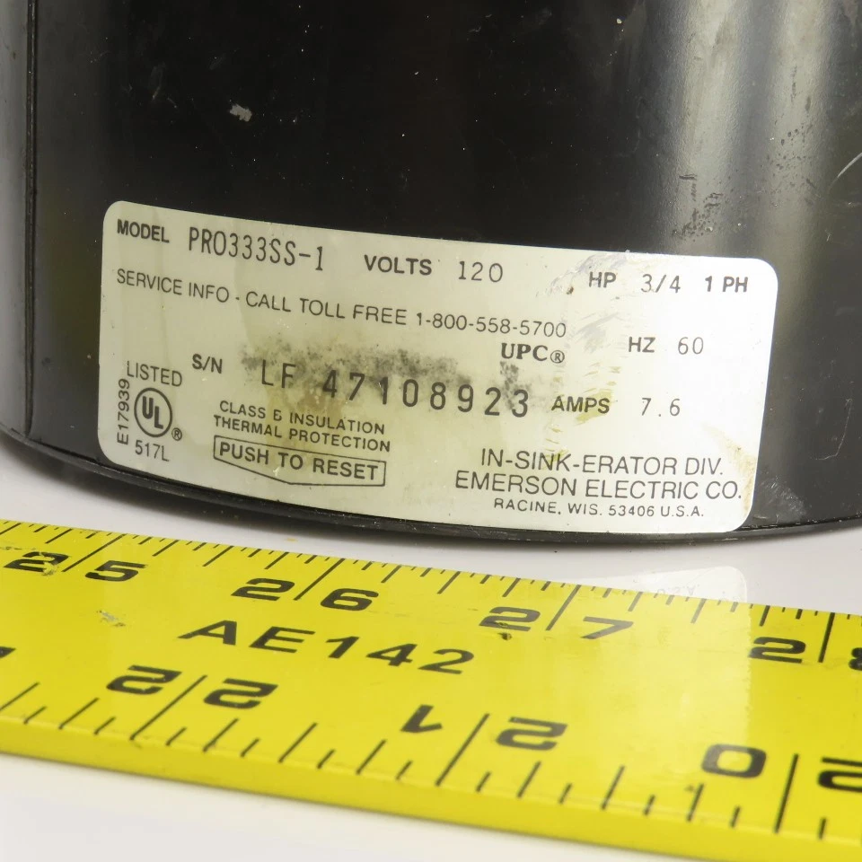 Emerson PR0333SS-1 120V 3/4HP Commercial Garbage Disposal In-Sink-Erator 1PH - Image 2 of 4