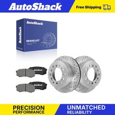 Rear Drilled Slotted Brake Rotors Ceramic Pads for 2003-2009 Toyota 4Runner
