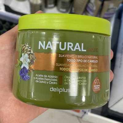 deliplus Natural Haarmaske 400ml 97% natürl. Ursprung Salbei Abyssinian-Öl
