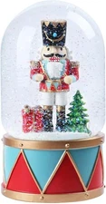 Christmas Snow Globes, Nutcracker Snow Globes with Music Lighted Swirling Gli...