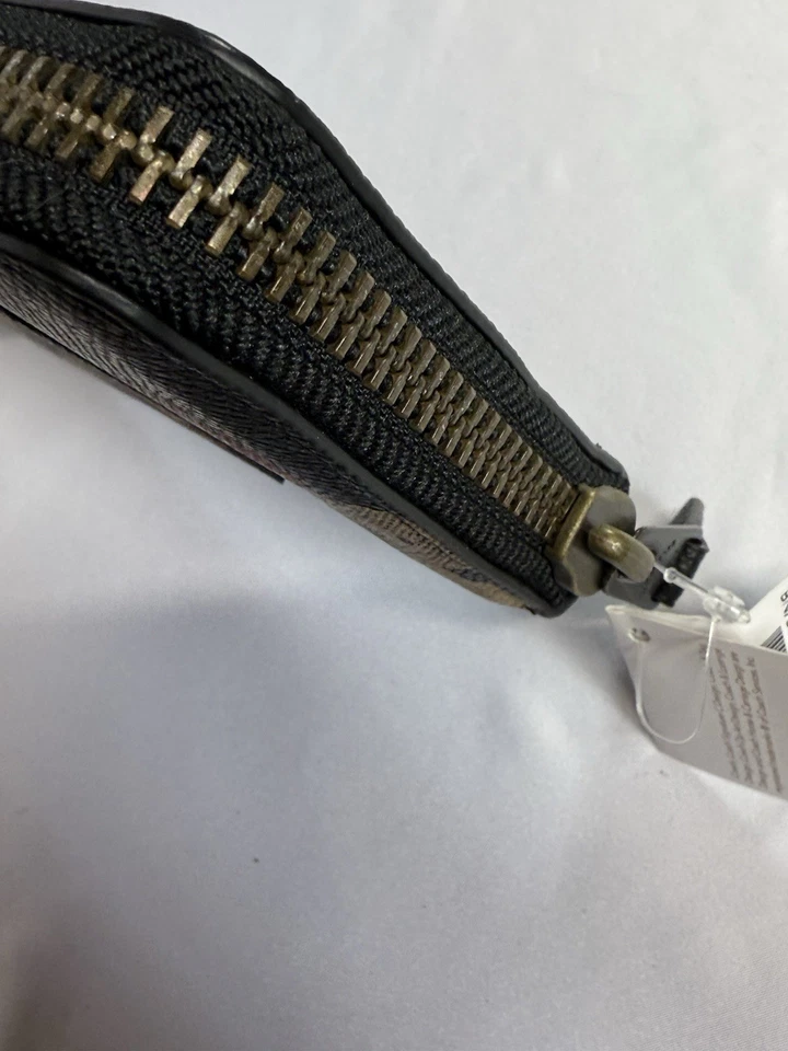 Carteira COACH bordada floral acordeão com zíper preta multicolorida - Imagem 4 de 4