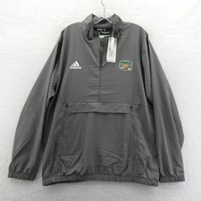 Adidas Windbreaker Mens Large Ohio Bobcats Gray Quarter Zip Aeroready Jacket