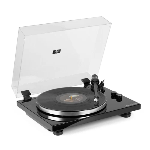 Premium Vinyl Record Player Turntable with Bluetooth In Out Piano Black - Toledo