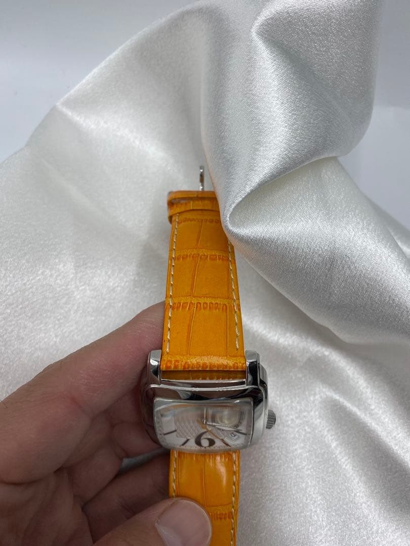 ORIENT Daydate Automatic Square Watch Orange ESAA… - image 3