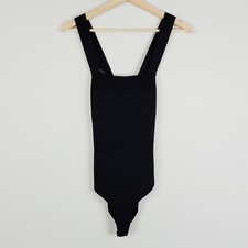 FOREVER NEW | Womens Black Melissa Square Neck Bodysuit NEW [ Size M or AU 12 ]