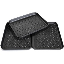 3 Pack Small Shoe Mat Boot Tray for Entryway Indoor Pet Food Tray Plant Drip