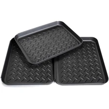 3 Pack Small Shoe Mat Boot Tray for Entryway Indoor Pet Food Tray Plant Drip